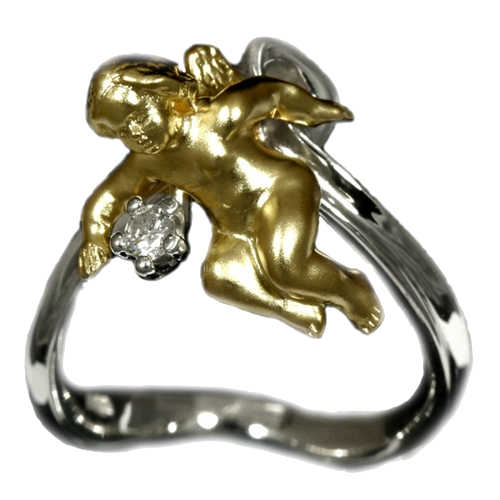 кольцо золотое ангелок адриа