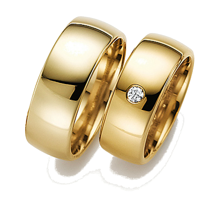 классические обручальные кольца с бриллиантом