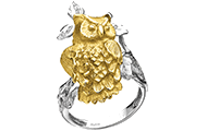 кольцо золотое сова альдзена