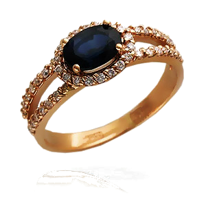 обручальное кольцо с сапфиром