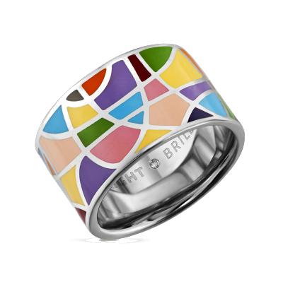 серебрянное кольцо эмаль